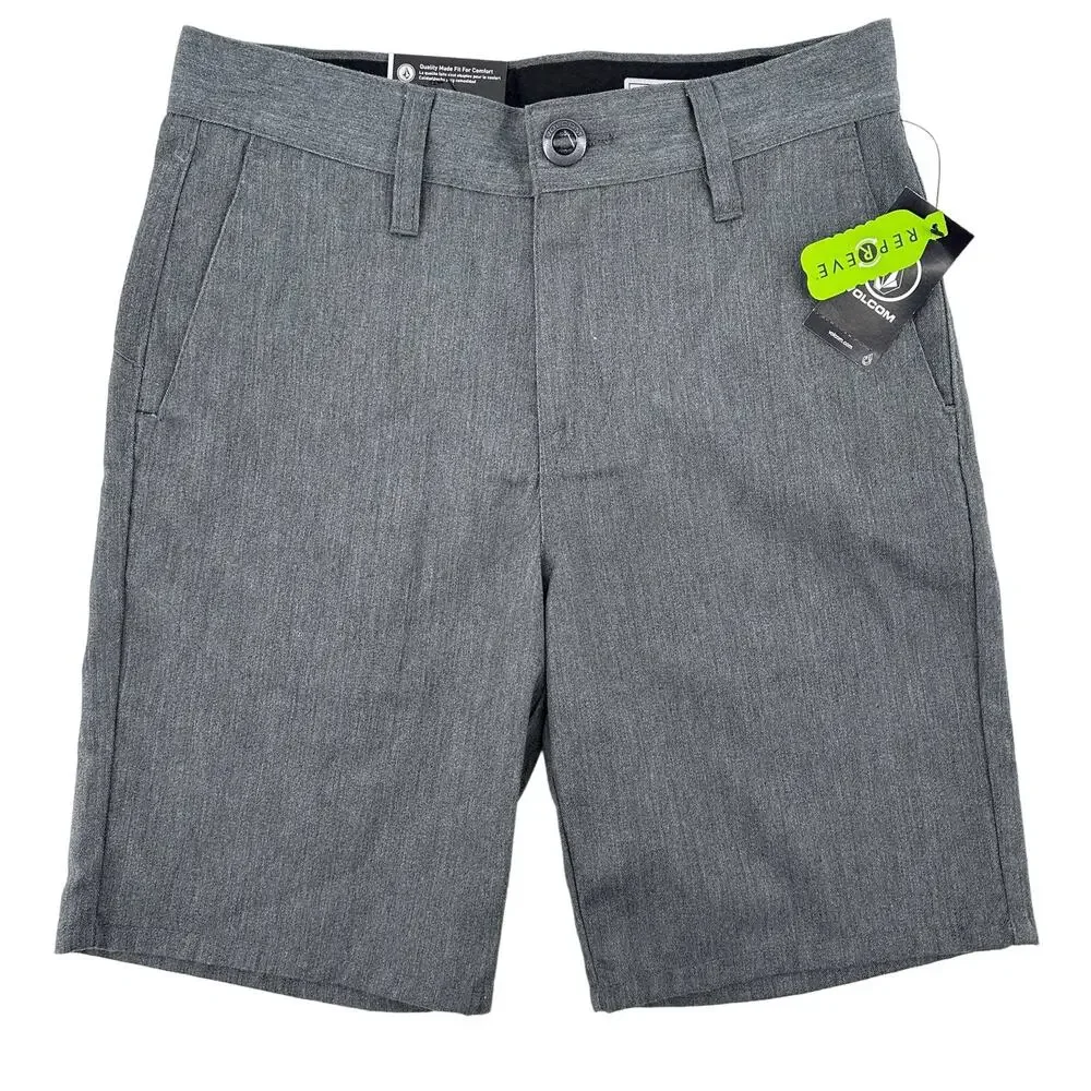 Volcom Frickin Charcoal Gray Chino Shorts Boys Size 18 XLarge 29 7